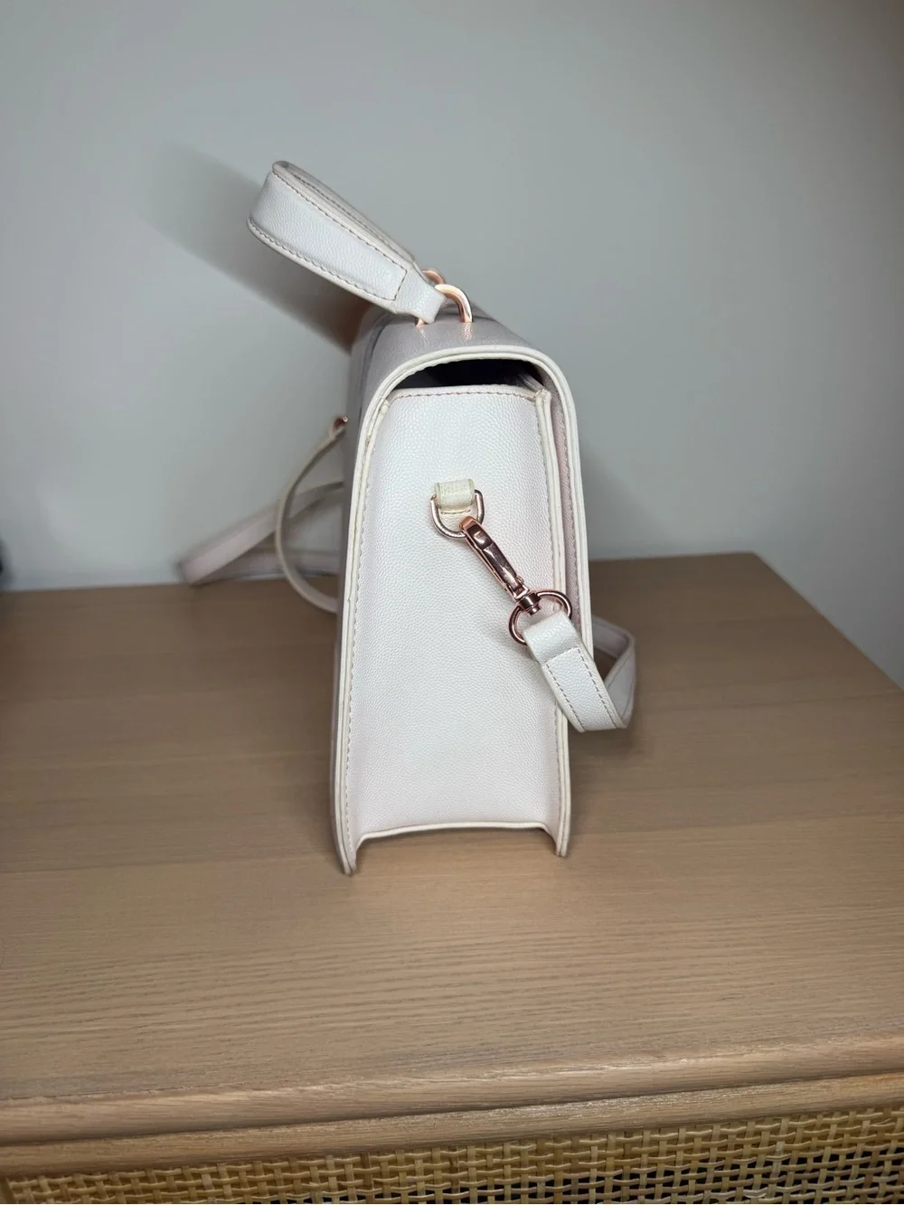 Ted Baker Cream Floral Top-Handle Satchel with Crossbody Strap - Picture 6 of 9